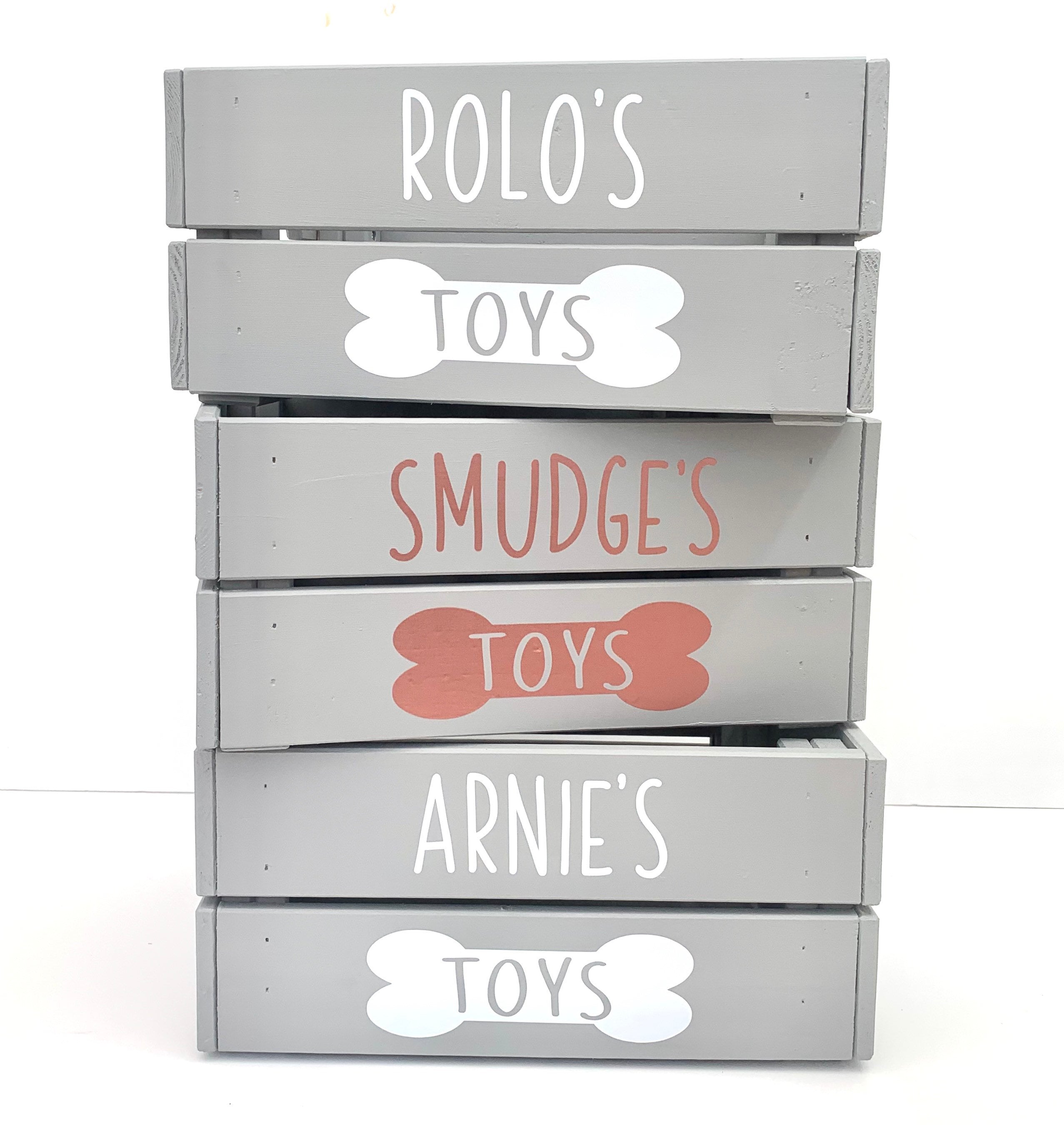 Picture of Dog Toy Crate, Wooden Storage Crate, Dog Toy Storage, Personalised ...