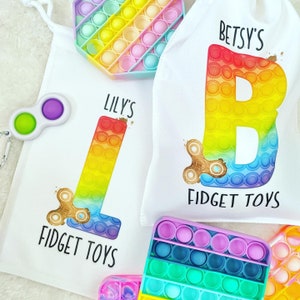 Fidget Toy Bag - Fidget Toy Storage - Personalised Fidget Toy Bag - Pop It Inspired Bag