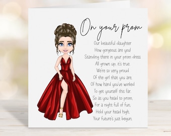 Personalised Prom Card - Daughter Keepsake Prom Card - Prom 2025 - Prom For Her - Prom Poem