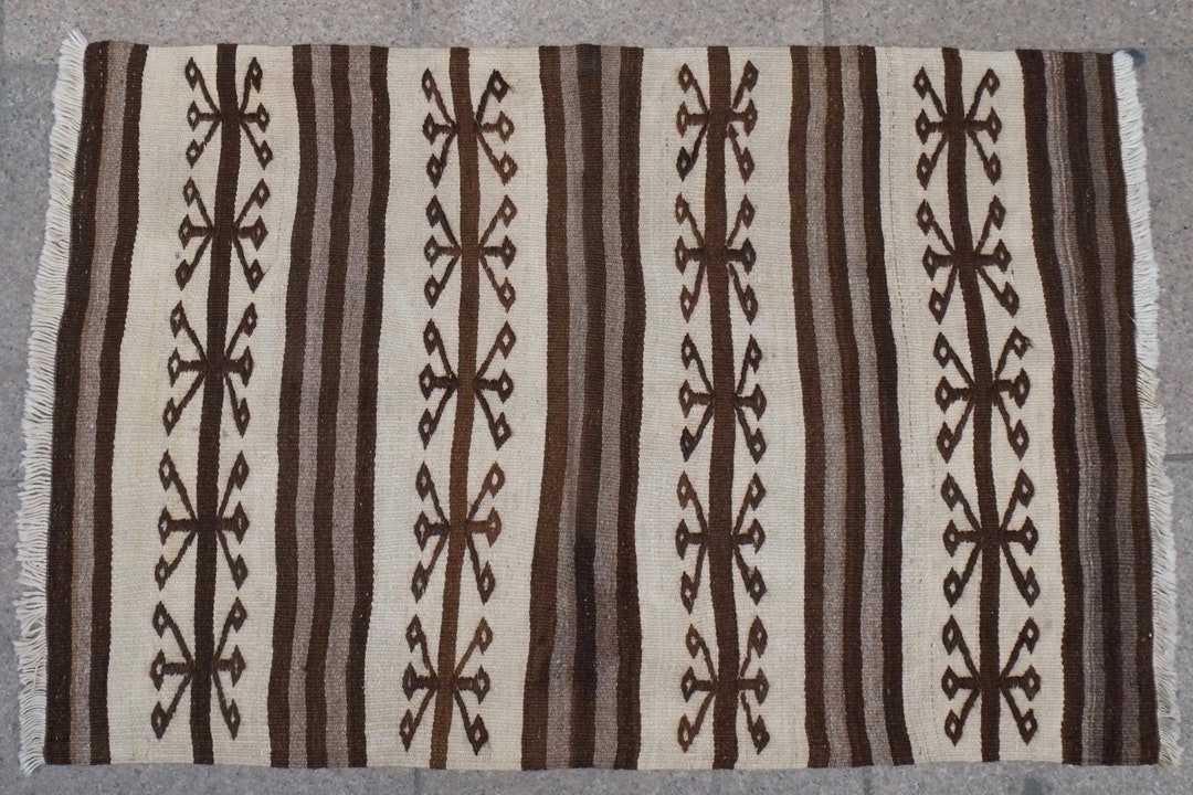 Undyed,turkish Kilim Rug 3.28x2.19ft 100x67cm,handmade,handwoven