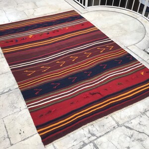 Kilim Rug 7.21x4.85 ft  (220x148cm),Handmade Kilim Rug,Handwoven,Vintage Kilim,Home Decor,Antique rug,Rugskilims