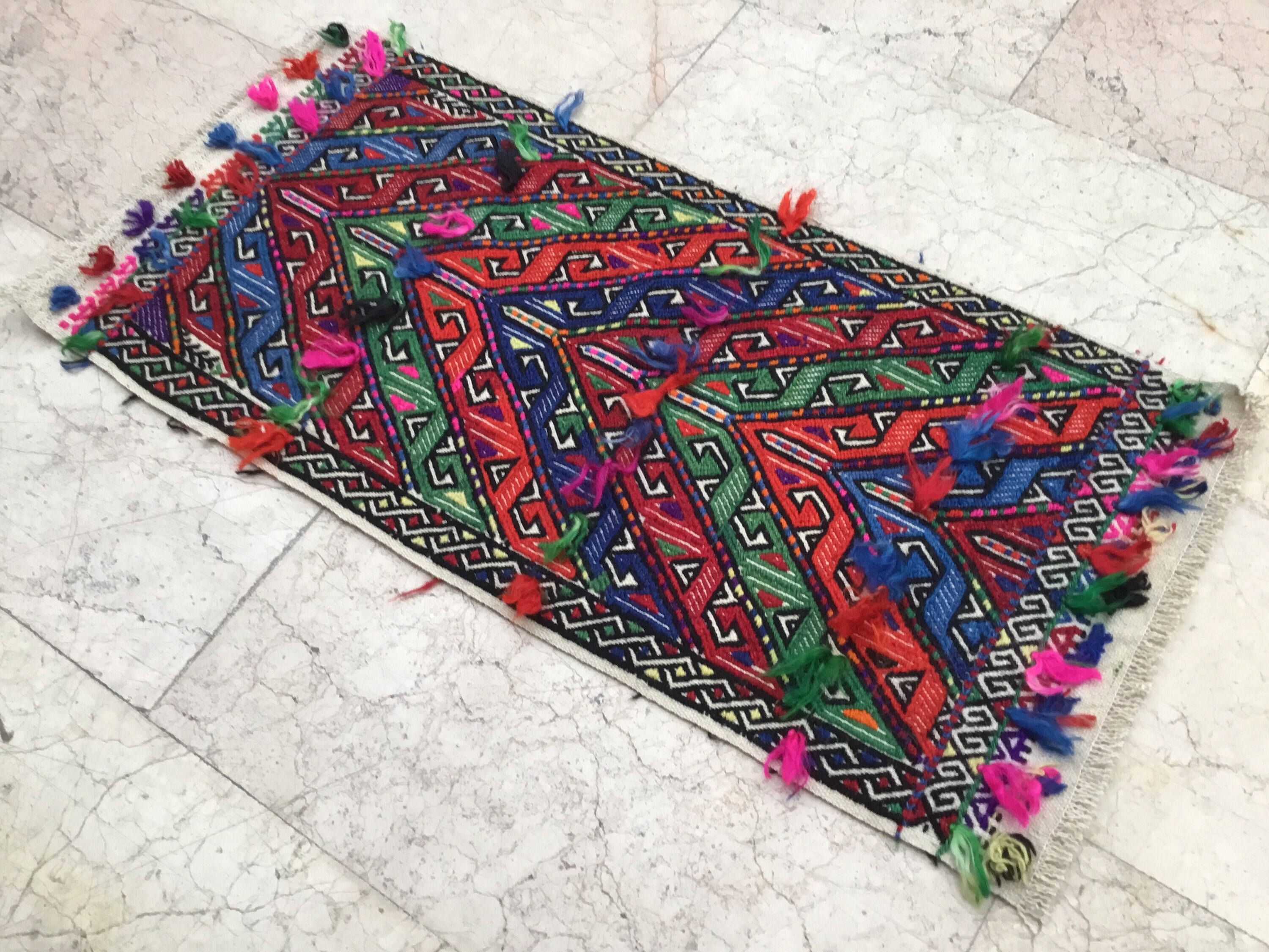 キリム rug Red New Turkish Kilim Rug - 5' x 7' 2