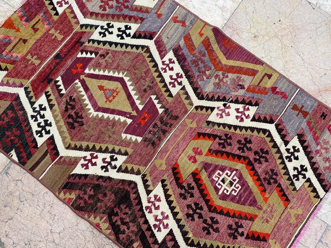 Turkish Kilim Rug 3.70x2.36ft113x72cmhandmade Kilim Rug,handwoven ...