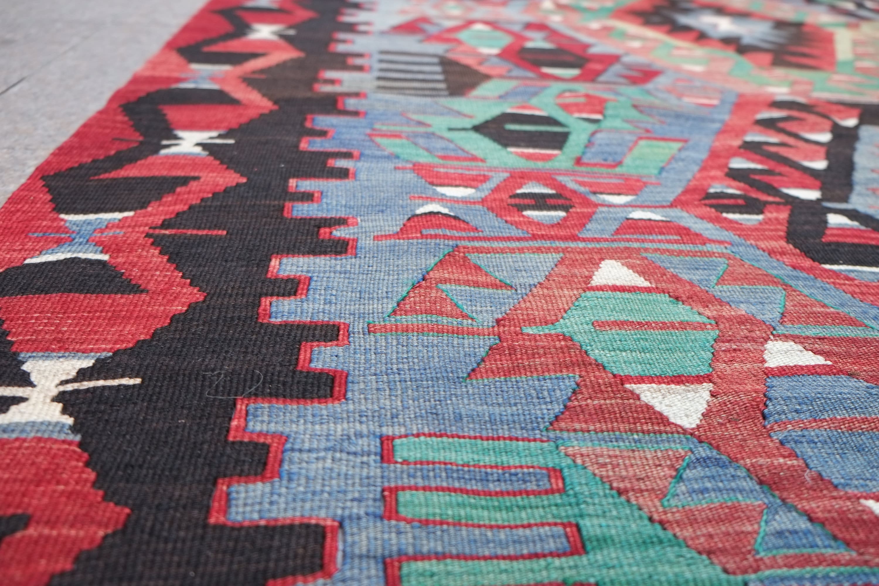 Blue Rug,multi Color Rug,sweet Home Rug,turkish Kilim Rug 8.33x4.82ft