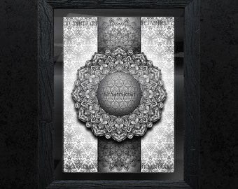 Sphere Mandala edition art prints, Wall Décor, Wall Hangings, Home Décor, Home and Living, Art and Collectibles, Mandala, Rock art