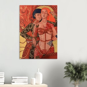 Shibari Fain Art Canvas Print 50x75 cm mistress fetish art