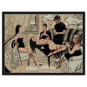 Framed Canvas Shibari art &quot;Siesta&quot; rope Digital Prints on canvas kinky art Creative gift