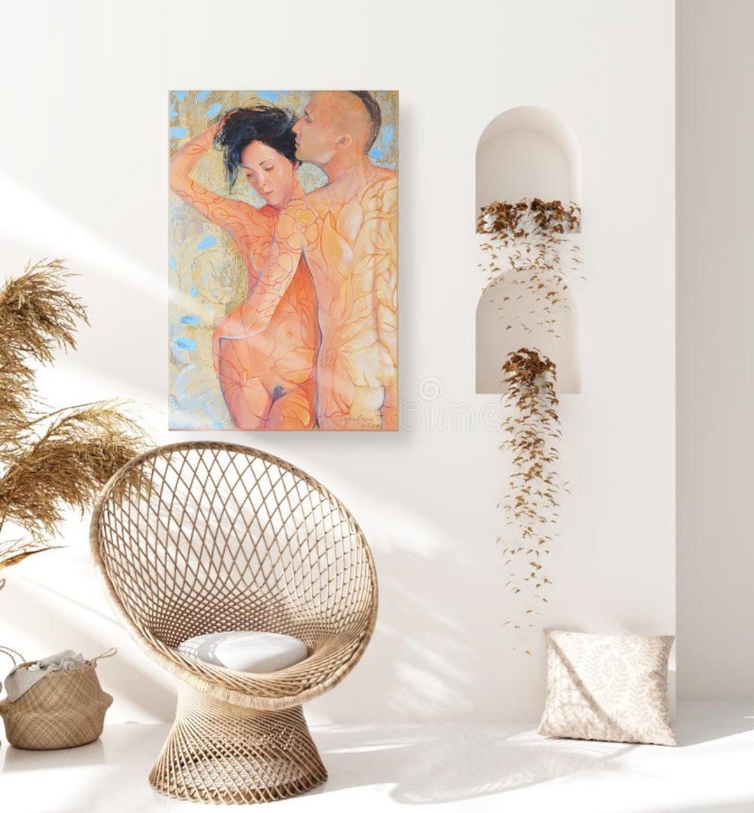 Mature Art Couple Nude, Ukrainian, 90x60 Cm, Oil Painting Original Sensual, I Support Ukraine, Wall Art Bedroom Art Wedding Gift for Couple - Etsy Israel