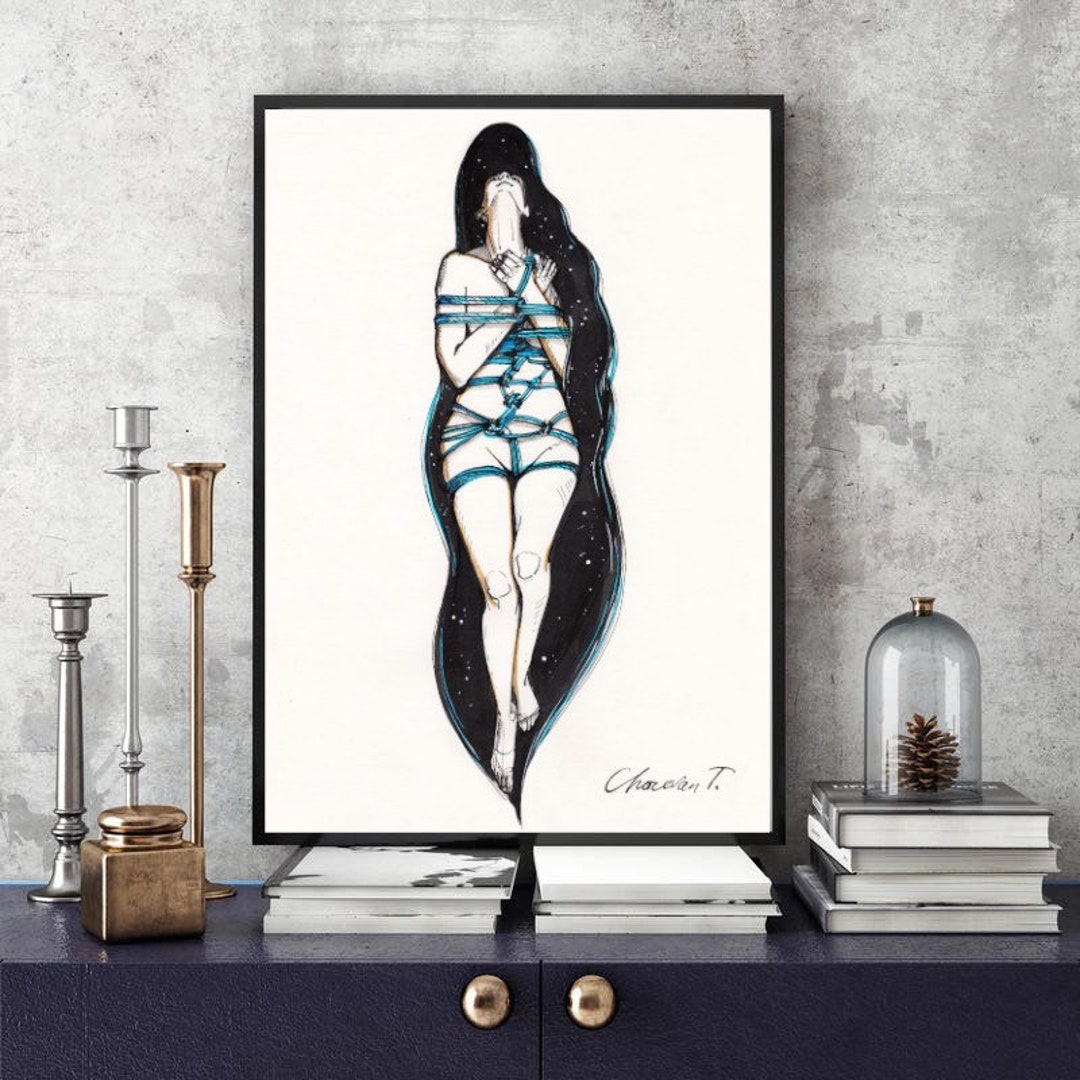 Shibari Art Posters, BDSM Rope Bondage Fetish Kinky Kinbaku, Erotic Print on Paper, Bondage Rope, Ocean Women - Etsy Japan->
