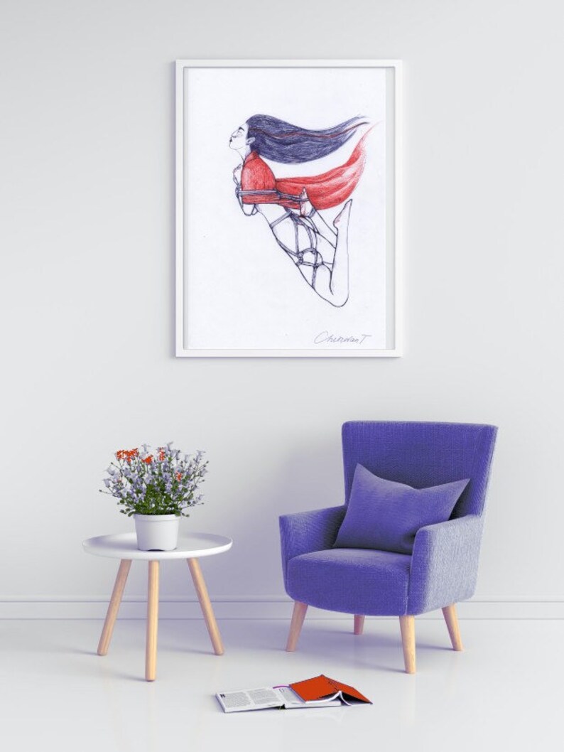 Shibari Japanese kimono rope bondage Bdsm bondage real jam Shibari suspension kinky Art print on paper