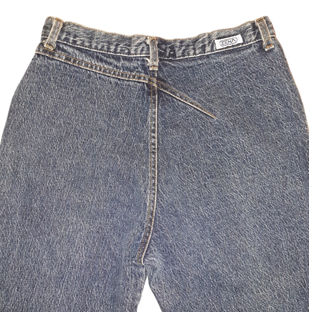 【AAKE】BACK BIZZO DEEP WASHING DENIM ZENA Vintage 80s Jeans Tapered High Waist Mom 30x26 Western