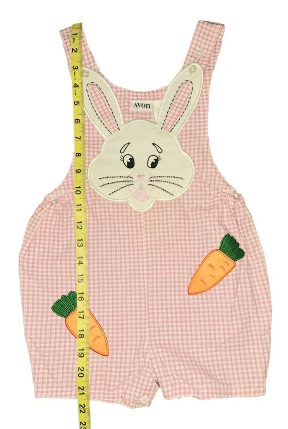 Vintage Girls Easter Romper 4T Bunny Pink White G… - image 4