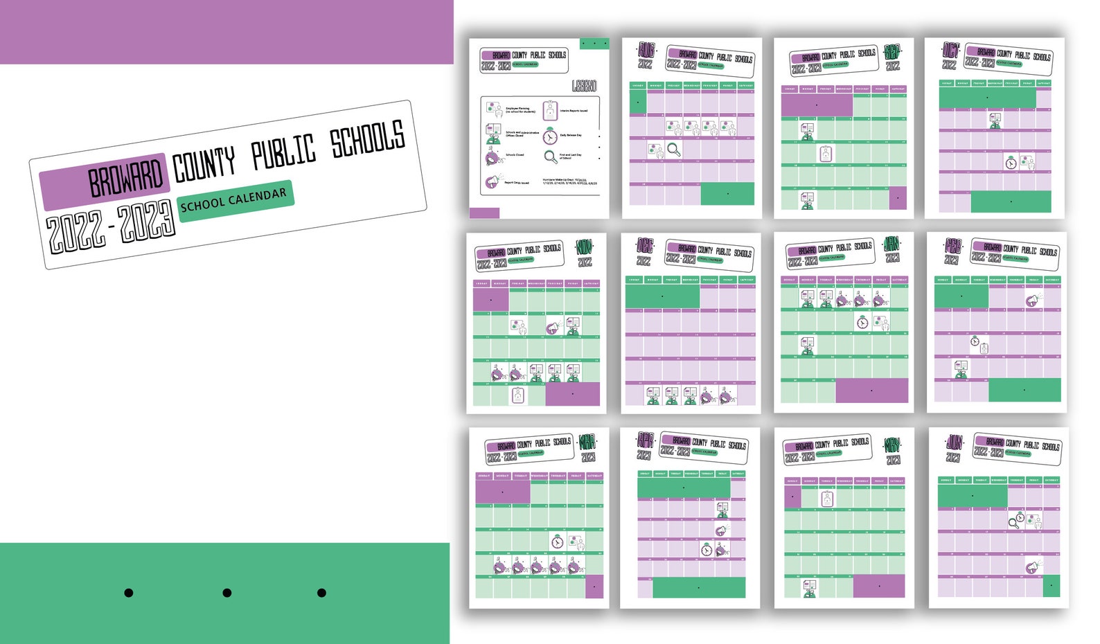 Broward School Planner 2022 2023 Calendar for Kids and - Etsy