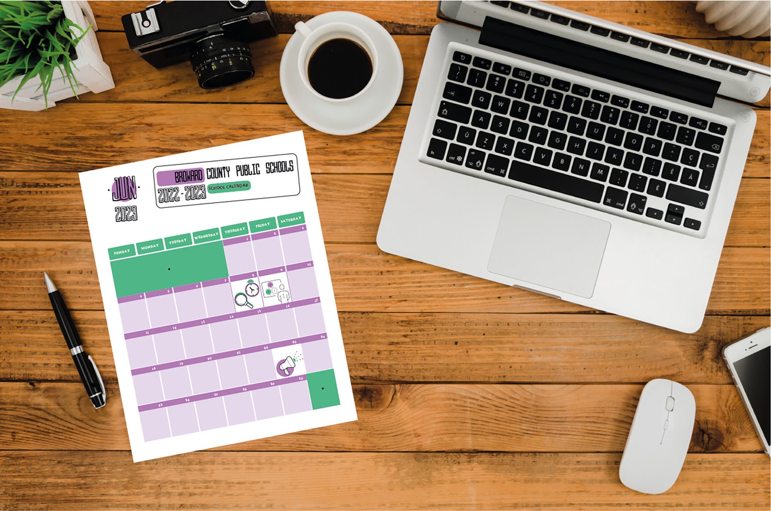 Broward School Planner 2022 2023 Calendar for Kids and - Etsy