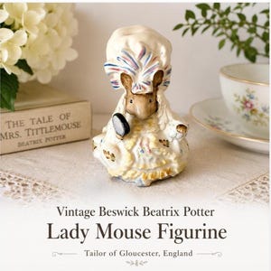Vintage Beswick Beatrix Potter Lady Mouse Figurine Tailor of Gloucester England