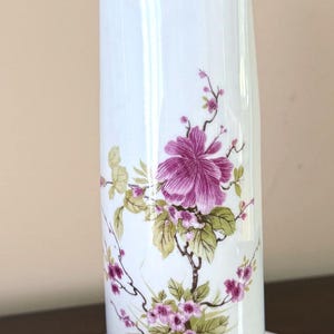 Vintage Hitkari Porcelain Vase India – Bone China, Split Neck / Double Spout, Hand Painted Floral