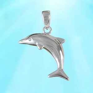 Hawaiian Dolphin Necklace, Sterling Silver Dolphin Charm Pendant, Hawaiian Jewelry, Christmas Anniversary Birthday Mom Gift