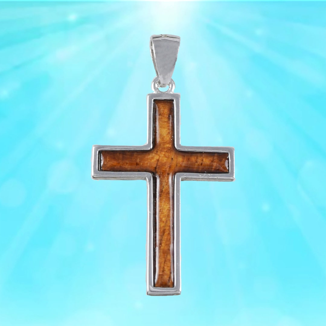 Koa Wood Cross Pendant by Alamea (Large) Koa Wood Cross Pendant by Alamea (Large)