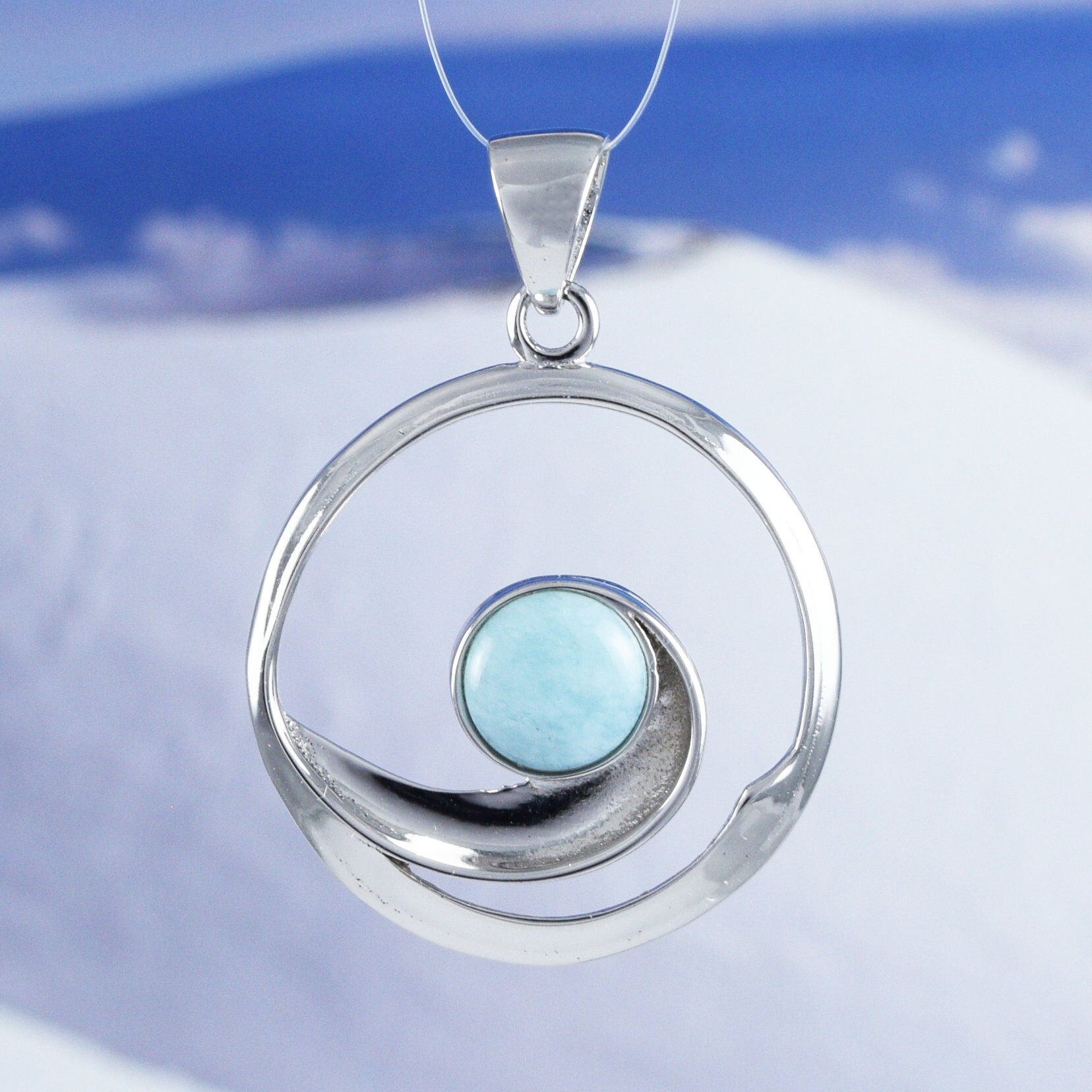Hawaiian Genuine Larimar Ocean Wave 