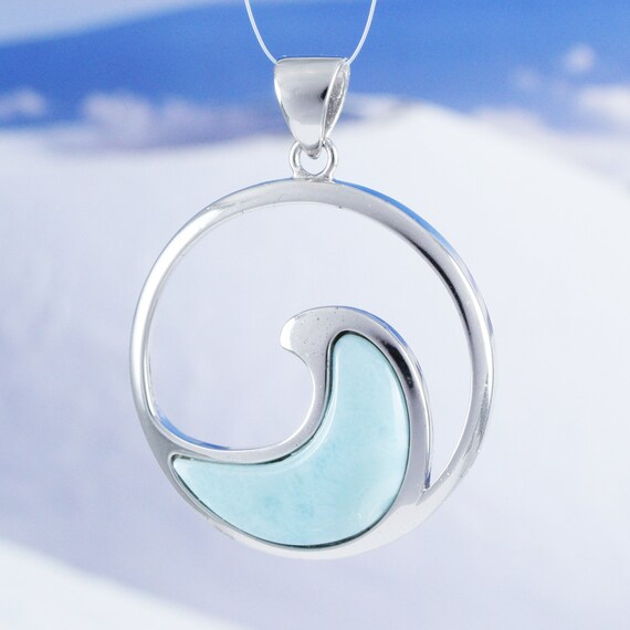 Larimar wave best sale pendant