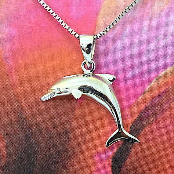 Pink dolphin shop necklace