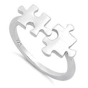 Hawaiian Puzzle Ring, Sterling Silver Puzzle Piece Ring, W75007 Hawaiian Jewelry, Christmas Anniversary Birthday Mom Gift