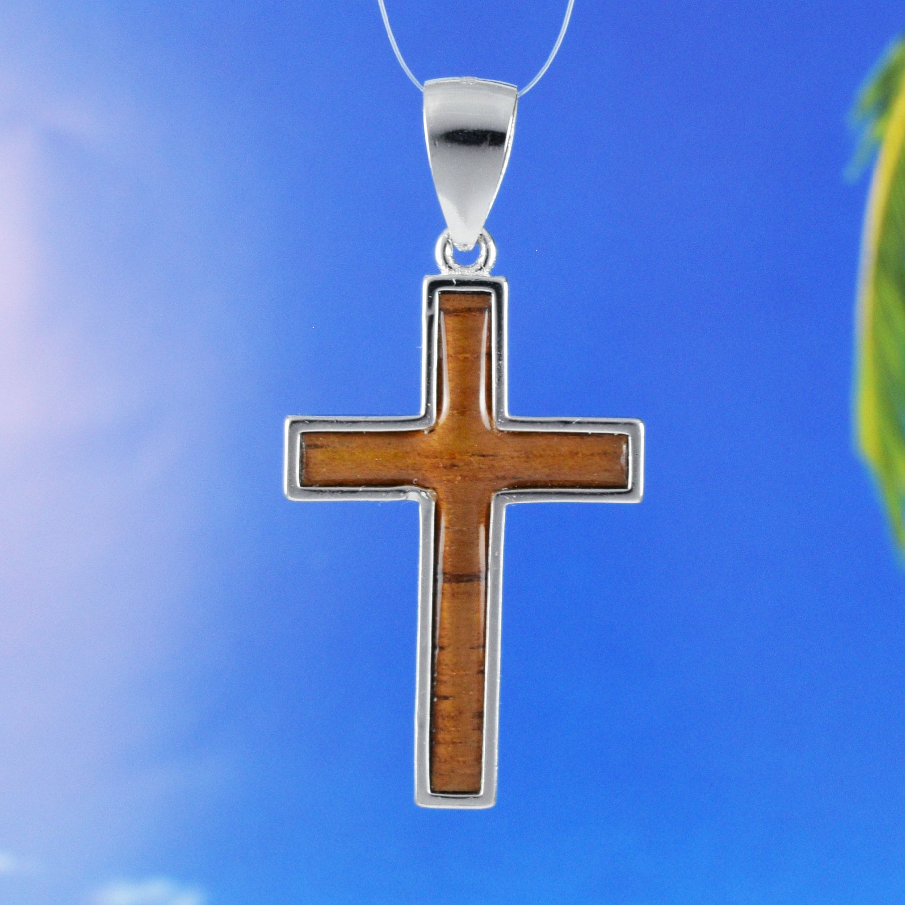 Koa wood cross best sale necklace