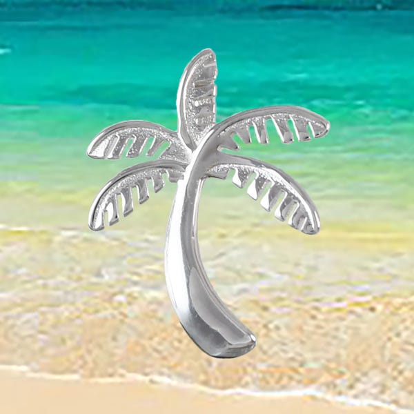 Collar de palmera de plata de ley: colgante de isla hawaiana