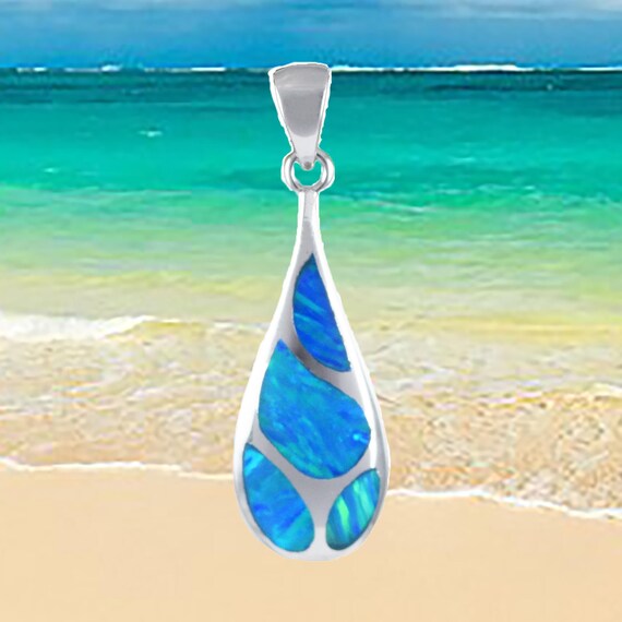 Sterling Silver Honu 3 Sea Turtle Water of Life Teardrop Pendant Sterling Silver Honu 3 Sea Turtle Water of Life Teardrop Pendant