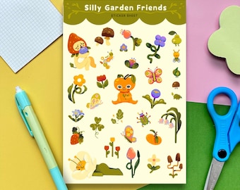 Silly Garden Friends Sticker Sheet