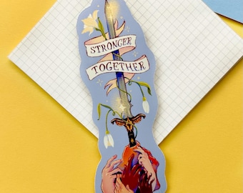 Trans Pride Sword Sticker - Stronger Together