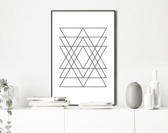 Sacred Geometry art, Sacred Geometry Poster, PRINTABLE art, wall art, bedroom art, living room wall art, Wall Art, black & white print