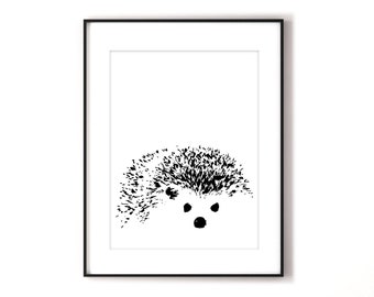 Hedgehog print, PRINTABLE art, Nursery decor, Animal art, Baby animals, Nursery wall art, Kids art, Baby boy/girl nursery art