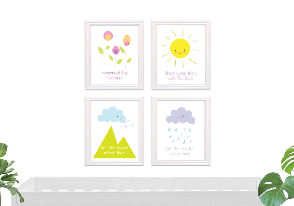 Baha'i Quote 4 Print Set, PRINTABLE Art, Nursery Decor, Nursery Wall ...