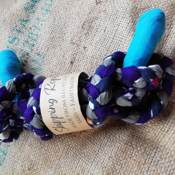 Skipping ropes made from recycled saris. Fairtrade. Ethical & sustainable Xmas gift/stocking filler/party bag