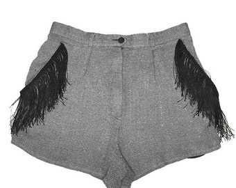 Rena Rowan - upcycling - Recycling umfunktioniert - - Shorts Frauen - Chainette Fringe