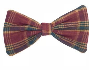 Bowties For Men - Bowties for Women -  Upcycled Recycled Repurposed - Repurposed Clothing - Plaid - Bows - Clip On Bows