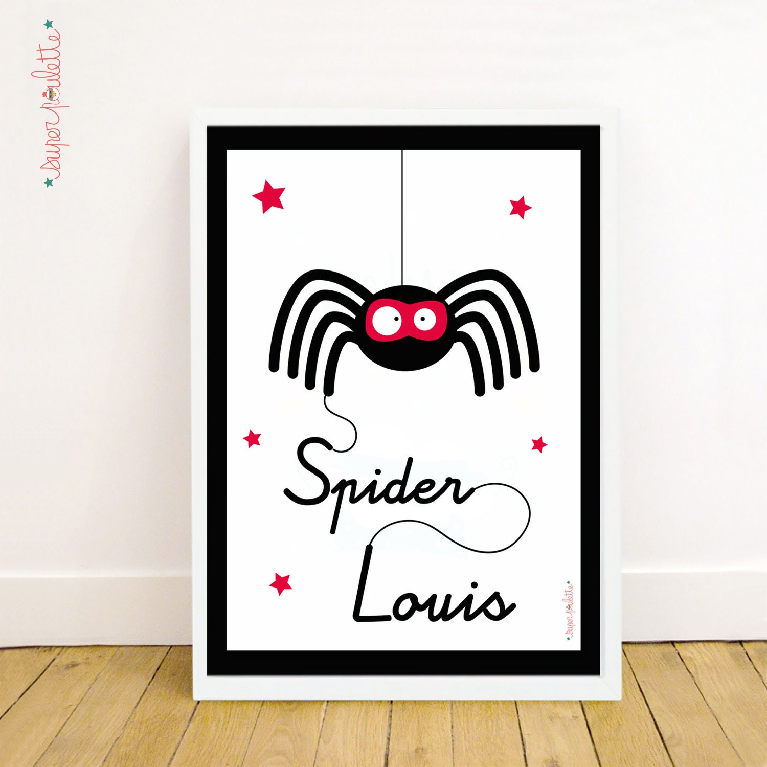 Affiche Super Spider-Kid Personnalisable avec Prénom Pour Bébé et Enfant/Format A4 Cadeau Naissance,