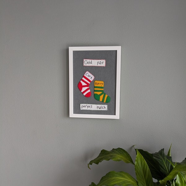 Handmade Felt Art Frame: Cork & Kerry Couple Gift