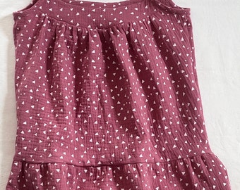 Robe pour fille 100% mousseline disponible en différentes couleurs et tailles