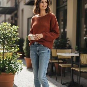 Brushed Alpaca Silk/Seide handgestrickter Pullover in deiner Wunschfarbe
