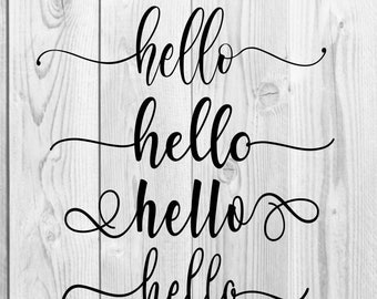 hola Sign SVG Bundle Quotes archivo para Cricut Sayings Vector art hola Sign Bienvenido Descarga digital PNG JPG