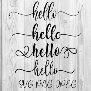 Hallo Zeichen SVG Bundle Zitate Datei für Cricut Sprüche Vektor Kunst Hallo Zeichen Willkommen Digitaler Download PNG JPG