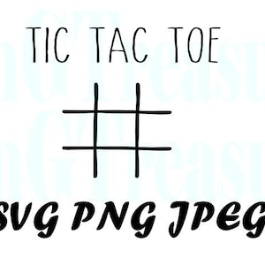 DIY Travel Tic Tac Toe Game Grid and Words in Tall Thin Font Inspired by Rae Dunn  Digital Download  jpg png svg
