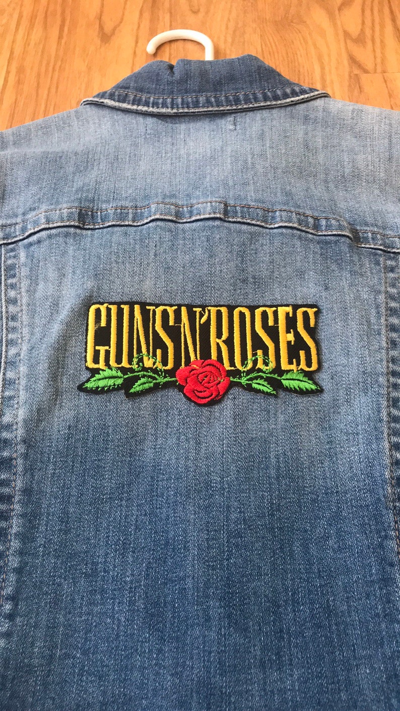 Guns N Roses upcycled jean jacket denim jacket by sneak peek size medium