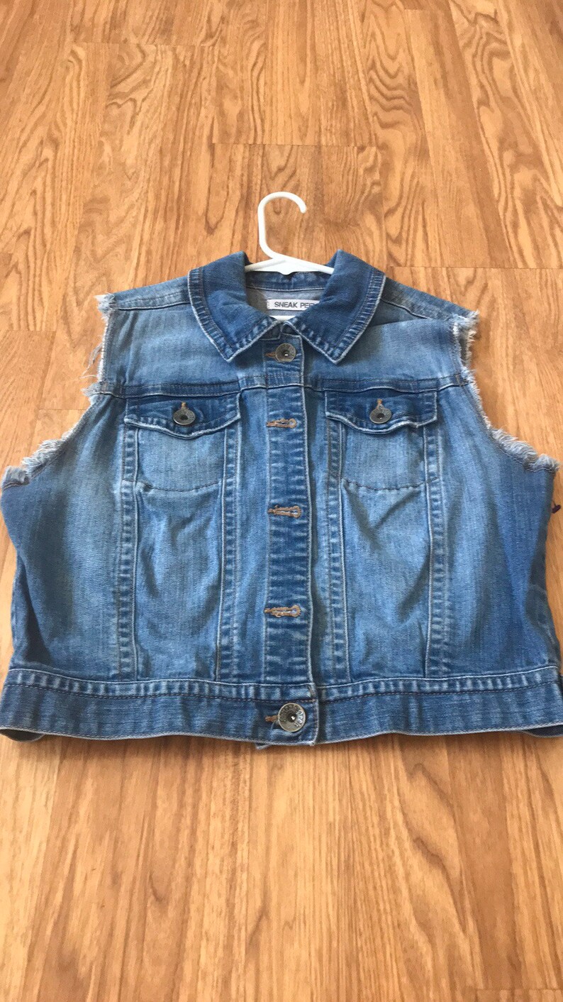 Guns N Roses upcycled jean jacket denim jacket by sneak peek size medium