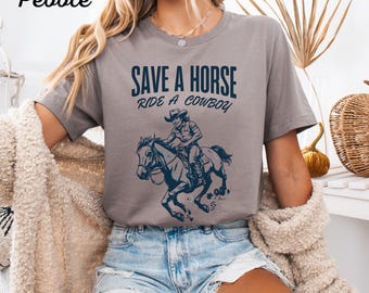 Sparen Sie eine Pferdefahrt ein Cowboy-Shirt, Western-T-Shirt, Country-Konzert-T-Shirt, Country-Grafik-T-Shirt, Cowgirl-T-Shirt, Cowboy-Shirt, Cowgirl-Oberteil