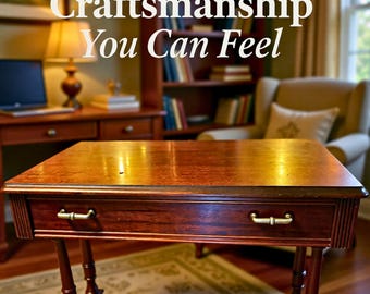 Antique Mahogany Writing Desk With Clawfoot Legs & Brass Handles - Elegant Vintage Furniture