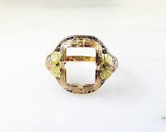 Round 10mm Solid 10K Yellow Gold Jewelry Engagement Solitaire Semi Mount Ring