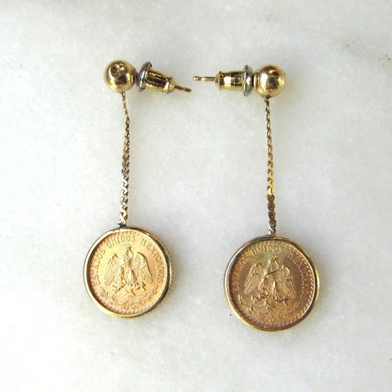 Mexican coin earrings sale